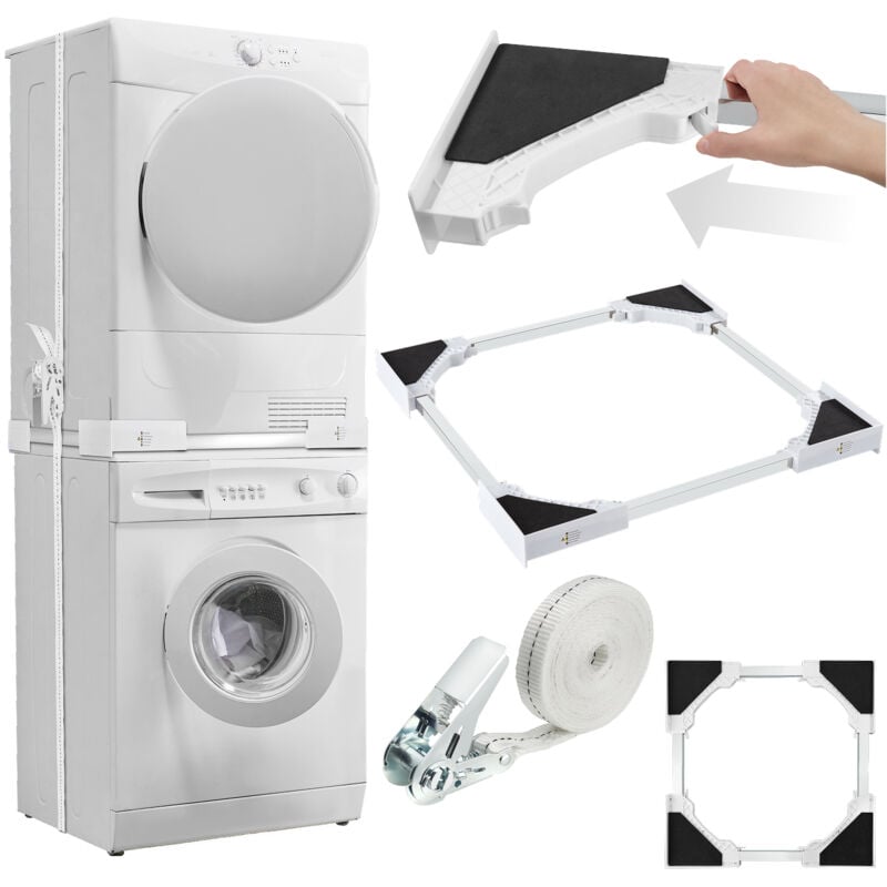 foto del prodotto telaio di collegamento parret, regolabile, inclusa corda a cricchetto - collegamento lavatrice asciugatrice, telaio di collegamento, telaio per