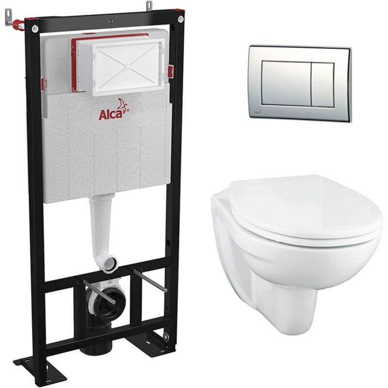 foto del prodotto telaio di supporto autoportante wc sospeso senza flangia placca cromata lucida porcher 1 alca