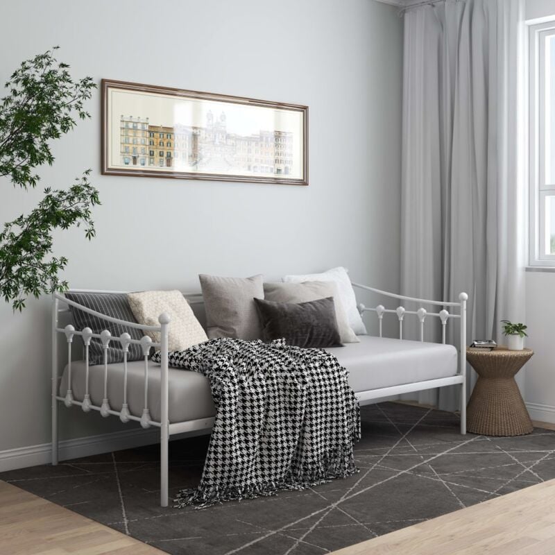 foto del prodotto telaio divano letto bianco in metallo 90x200 cm vidaxl
