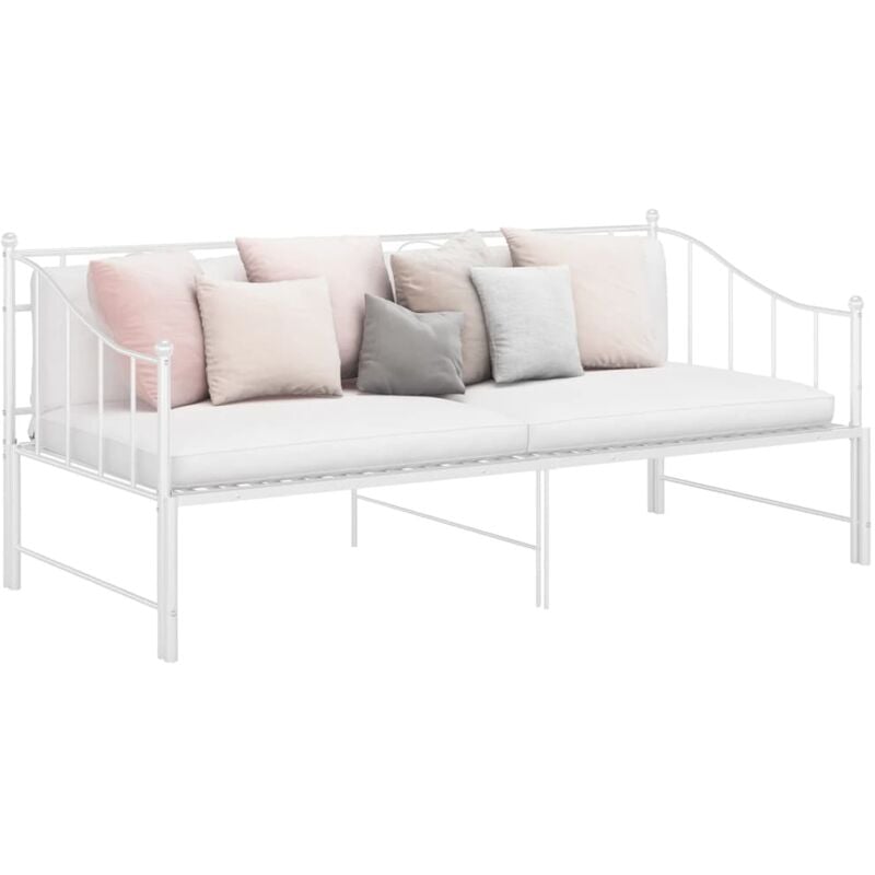 foto del prodotto telaio divano letto estraibile bianco in metallo 90x200 cm vidaxl 527971