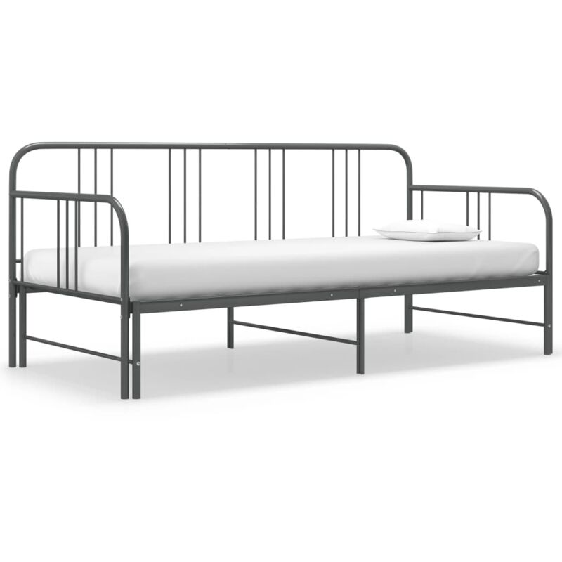 foto del prodotto telaio divano letto estraibile grigio in metallo 90x200 cm vidaxl