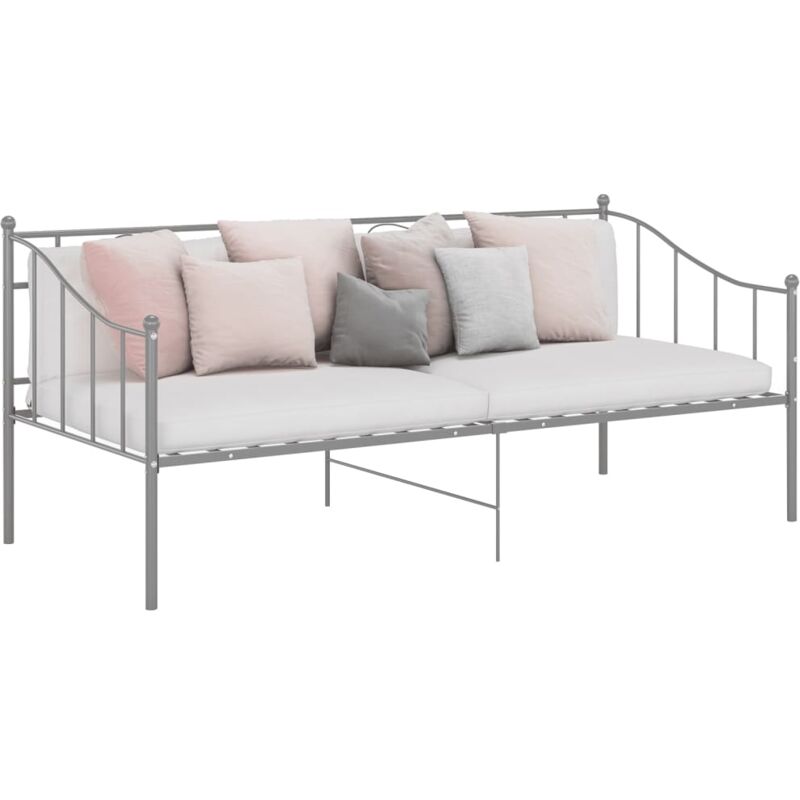 foto del prodotto telaio divano letto grigio in metallo 90x200 cm vidaxl