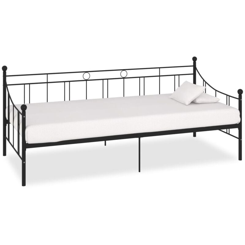 foto del prodotto telaio divano letto nero in metallo 90x200 cm vidaxl