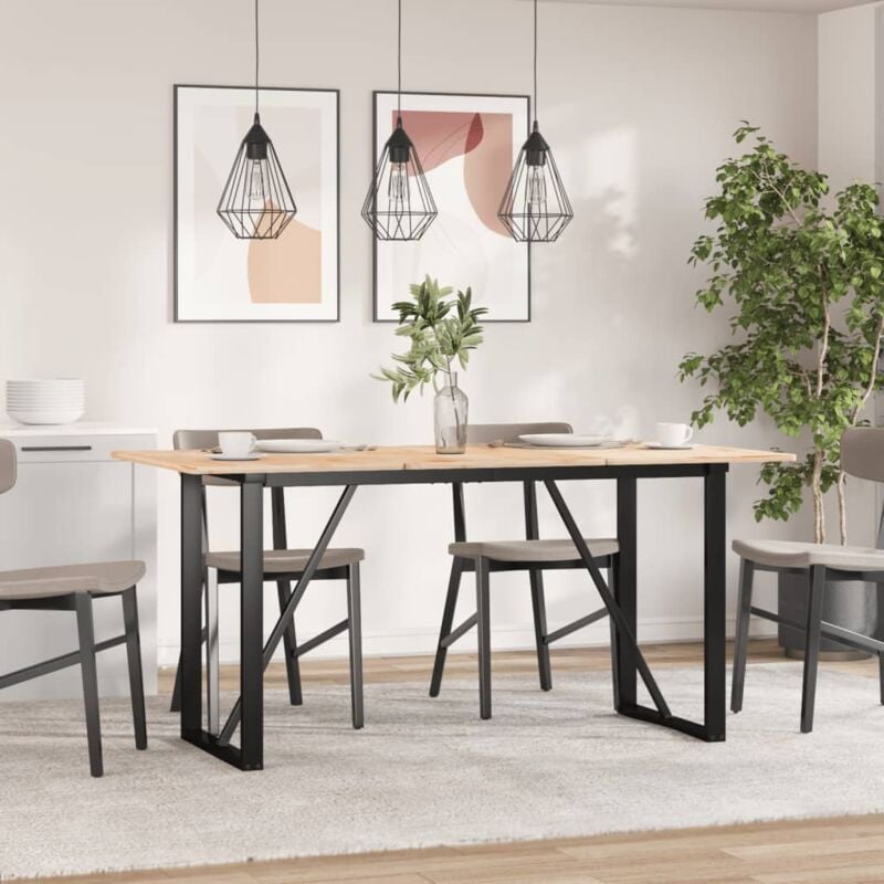 foto del prodotto telaio gambe a o per tavolo da pranzo 120x60x73 cm in acciaio vidaxl