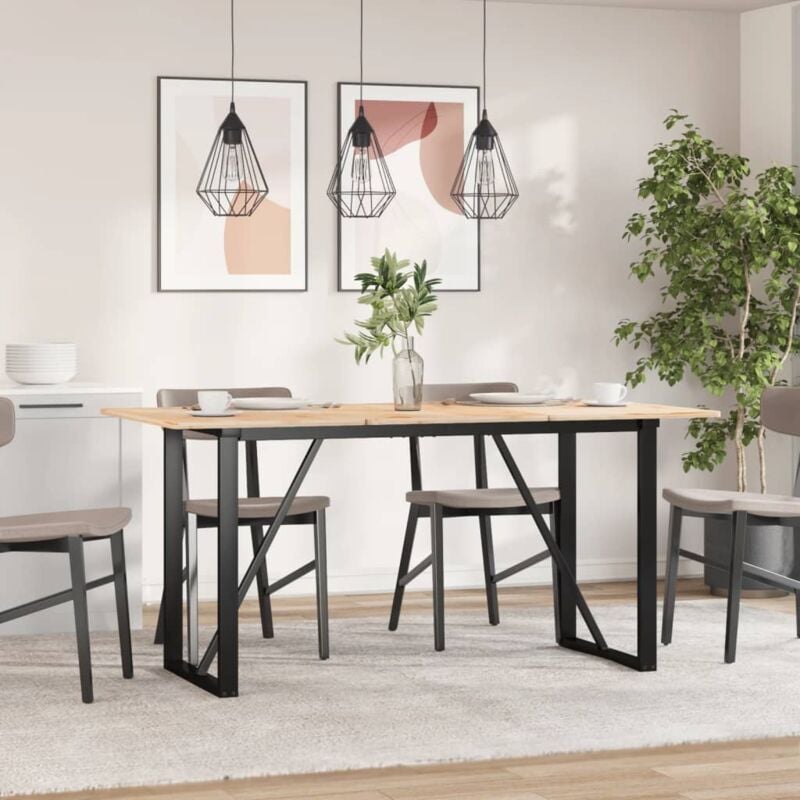 foto del prodotto telaio gambe a o per tavolo da pranzo 140x60x73 cm in acciaio vidaxl