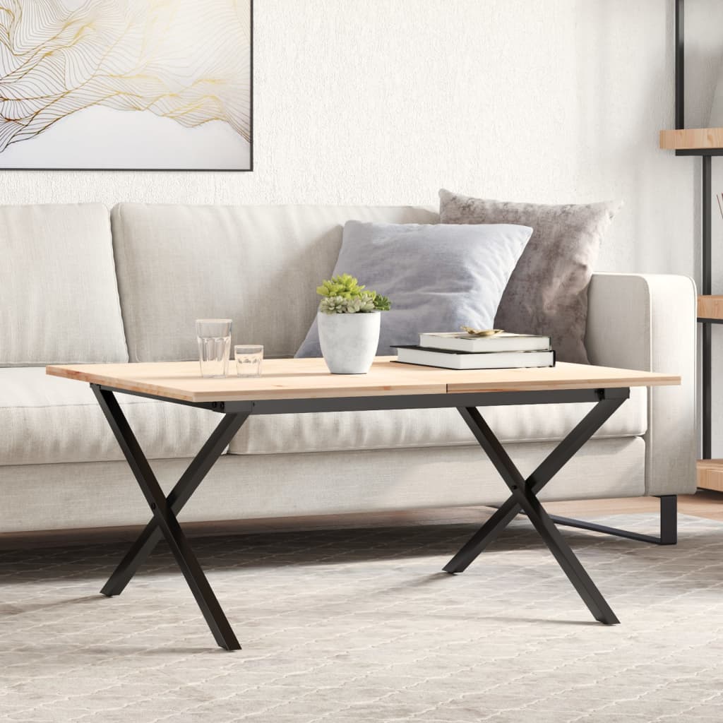 foto del prodotto telaio gambe a x per tavolino da salotto 80x70x43 cm in acciaio