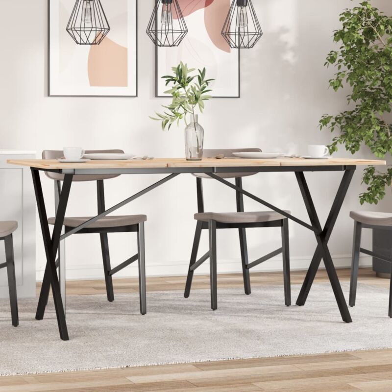 foto del prodotto telaio gambe a x per tavolo da pranzo 120x60x73 cm in acciaio vidaxl