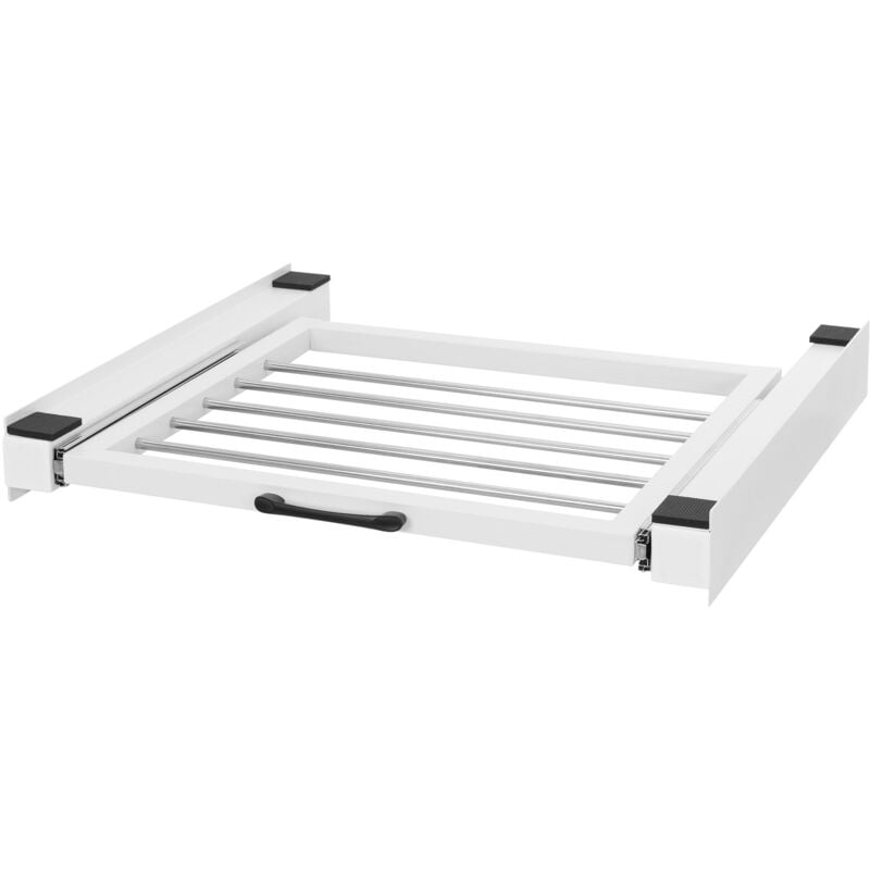 foto del prodotto telaio intermedio ripiano estraibile in acciaio 60,5 x 54,5 cm bianco per lavatrice asciugatrice piano estensibile per cesto bucato kit di