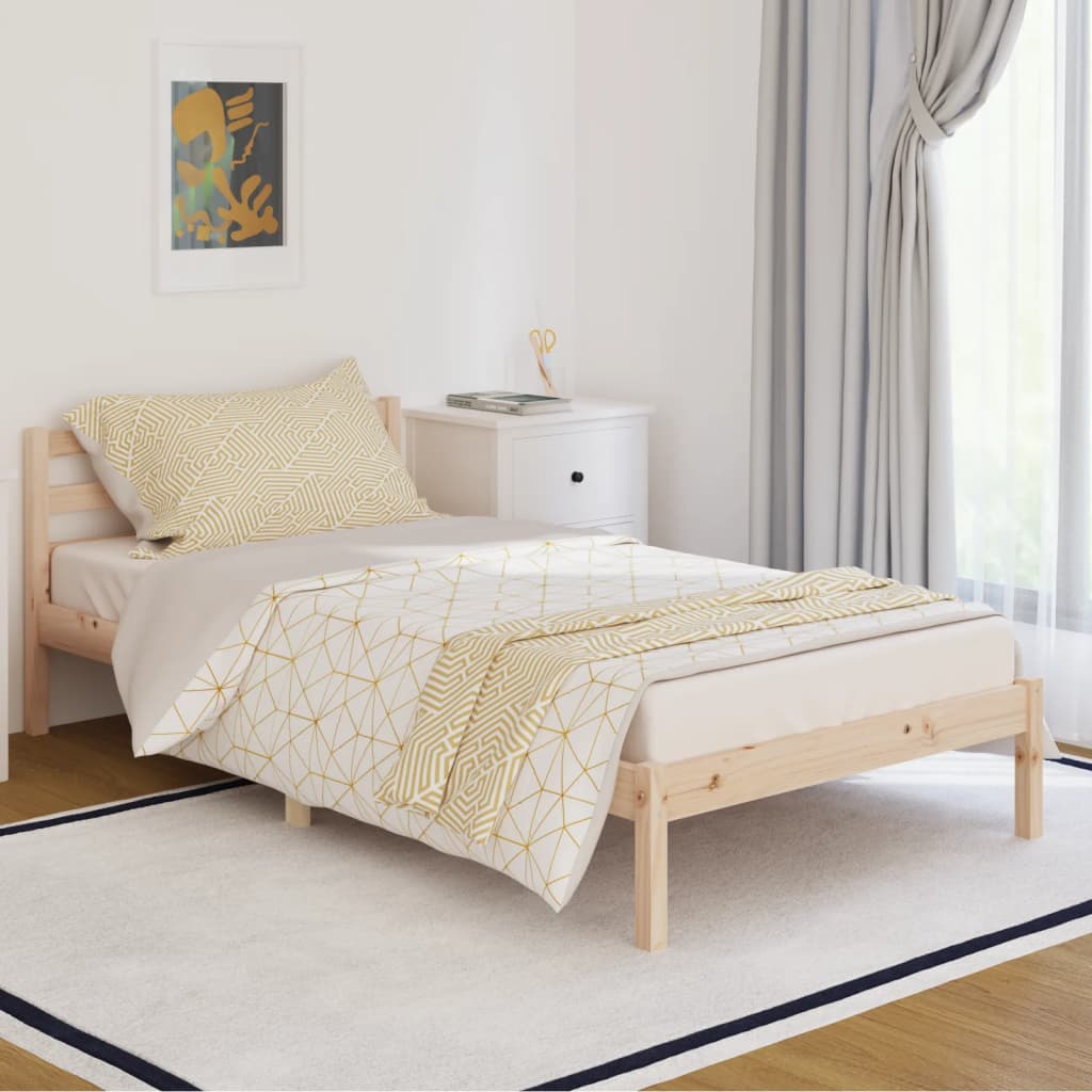 foto del prodotto telaio letto in legno massello di pino 100x200 cm cod mxl 58897