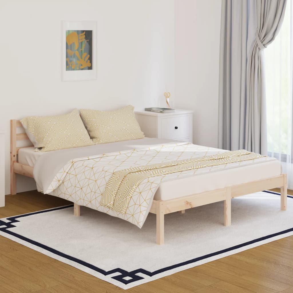 foto del prodotto telaio letto in legno massello di pino 140x200 cm cod mxl 63886