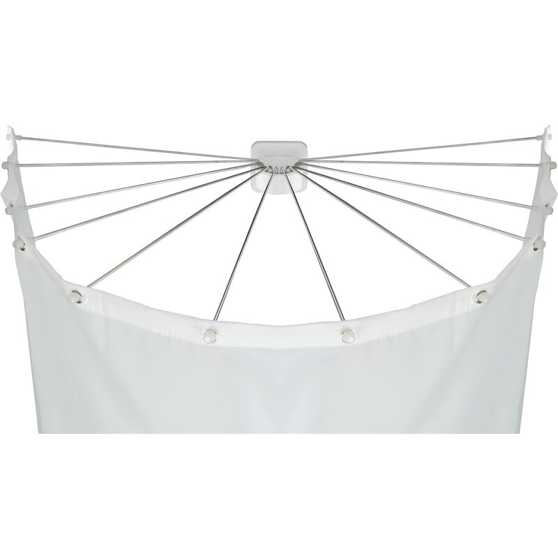 foto del prodotto telaio pieghevole per tenda doccia con 12 bracci, abs, 96 x 10.5 x 72 cm, bianco - wenko
