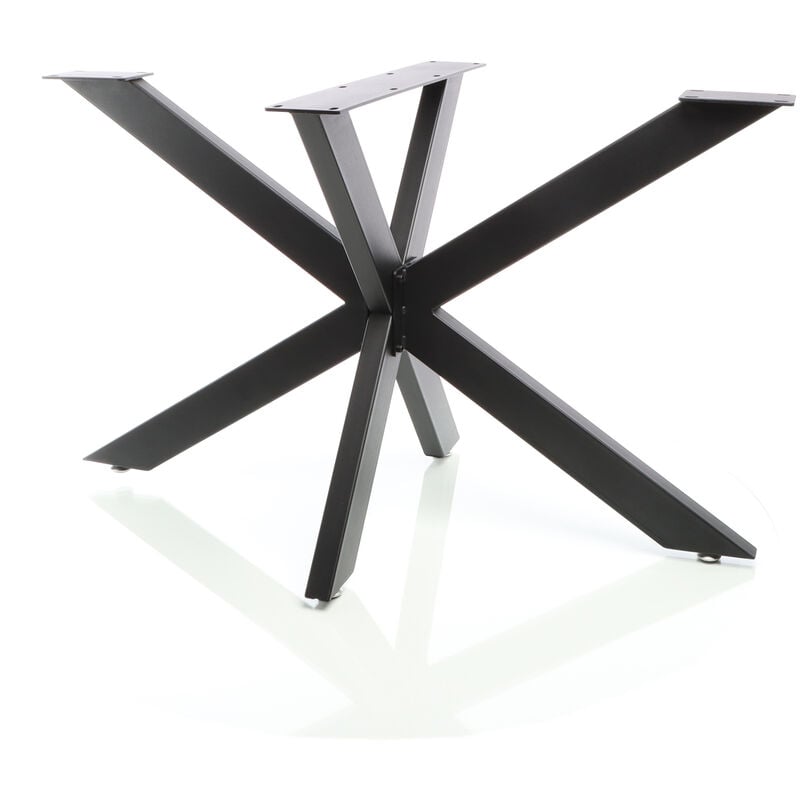foto del prodotto telaio tavolo a gambe incrociate in acciaio 71x68x120 cm nero struttura tavolo a ragno