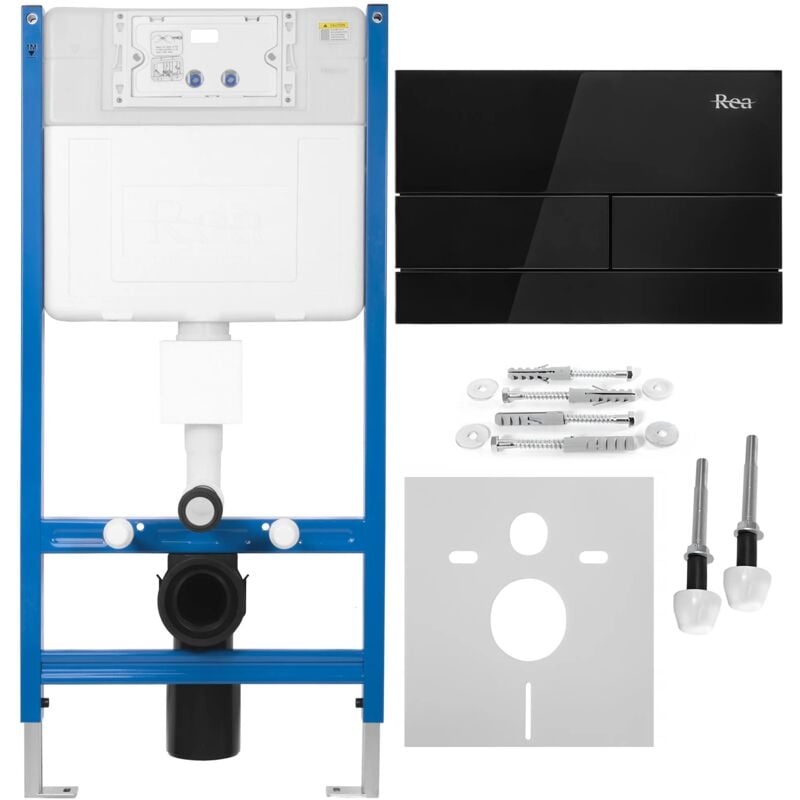 foto del prodotto telaio wc da incasso rea t black pulsante per supporto set da incasso wc t