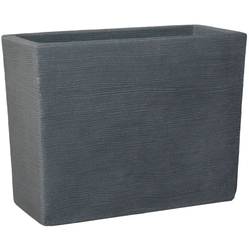 foto del prodotto telcom vaso fioriera alta cassetta alta rigata shabby vasar h 61 cm resina colore grigio ghisa