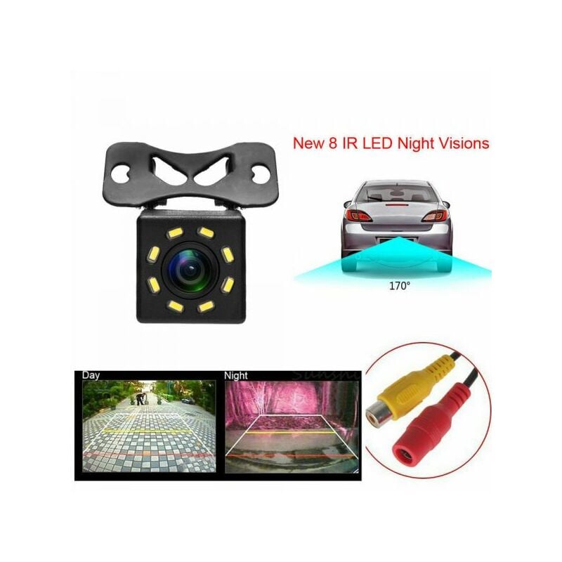 foto del prodotto telecamera 170 retrocamera retromarcia 8 led con staffa a colori auto suv
