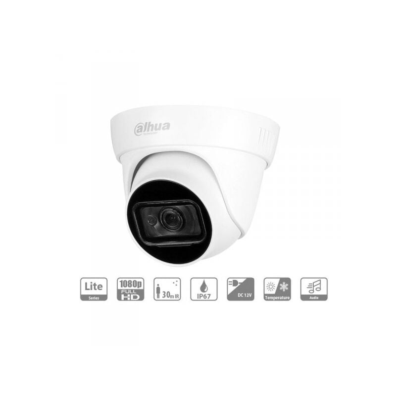 foto del prodotto telecamera analogica dome 1080p 2mp ottica fissa 2.8mm ip67 dc12v hdcvi ir eyeball cvi cvbs ahd tvi dahua hac hdw1200tlp