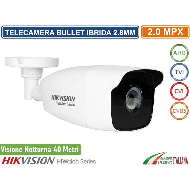 foto del prodotto telecamera bullet 4in1 tvi ahd cvi cvbs full hd 1080p 2mp 2.8mm ip66 40 metri hikvision