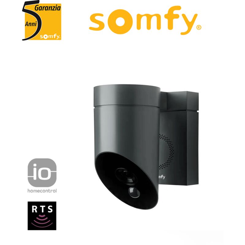 foto del prodotto telecamera da esterno grigia somfy outdoor camera