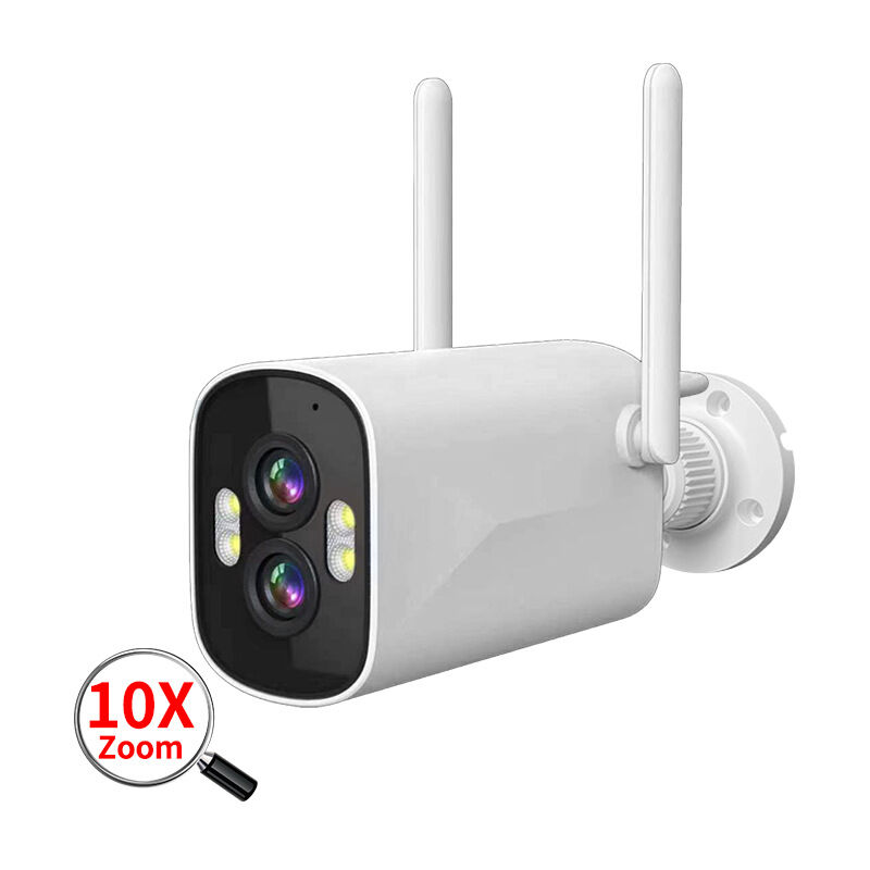 foto del prodotto telecamera di sicurezza esterna a doppia antenna da 3,0 mp poe telecamera ip compatta a colori resistente alle intemperie con streaming live