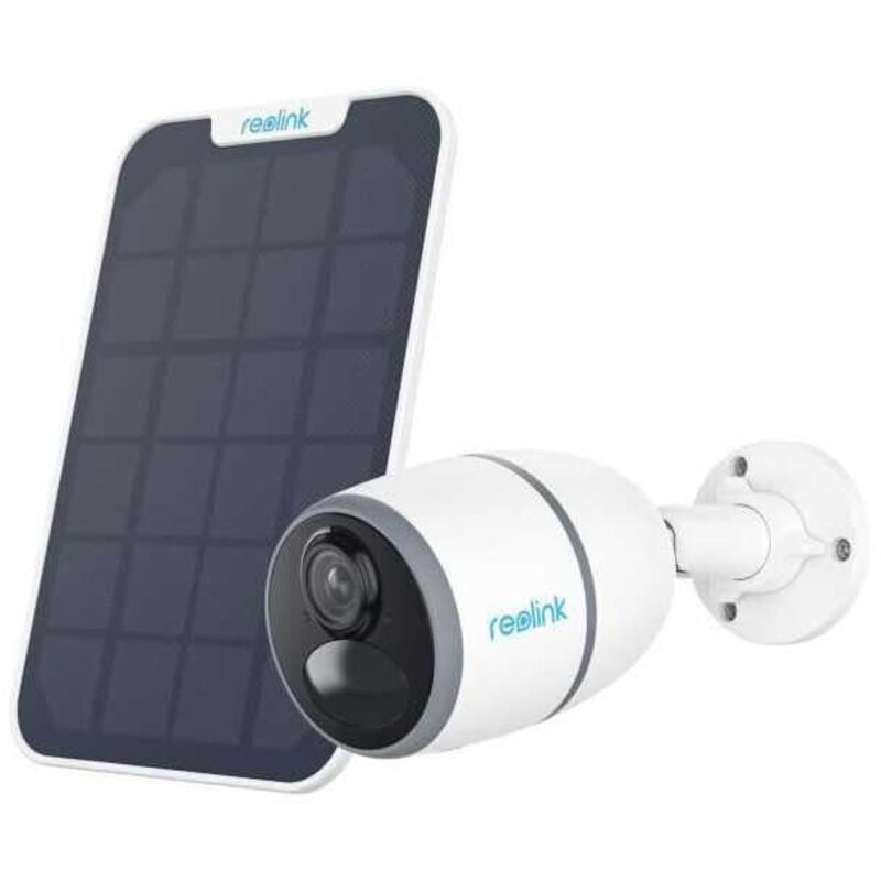 foto del prodotto telecamera di sorveglianza connessa reolink go series g330 esterna bianca con pannello solare sr2