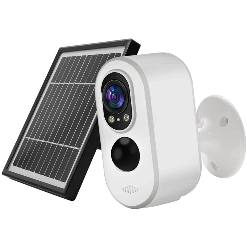 foto del prodotto telecamera di sorveglianza esterna wireless, batteria esterna a bassa potenza, telecamera di sorveglianza solare remota wifi