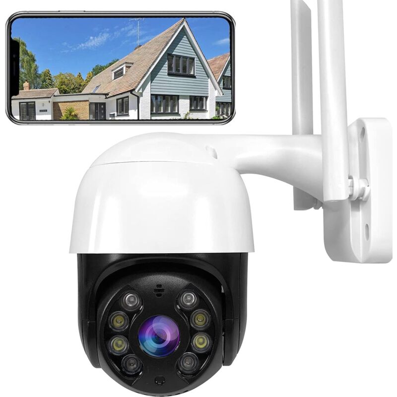 foto del prodotto telecamera di sorveglianza wifi esterna 1080p rotazione 320 90 audio bidirezionale visione notturna allarme rilevamento movimento ip 65 impermeabile