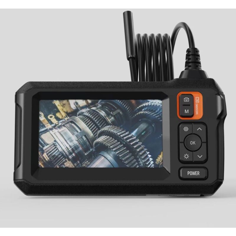 foto del prodotto telecamera endoscopica hd 1080p schermo ips angolo di visione 170 gradi endoscopio impermeabile ip67 con luci led, batteria da 2000 mah per lavori di