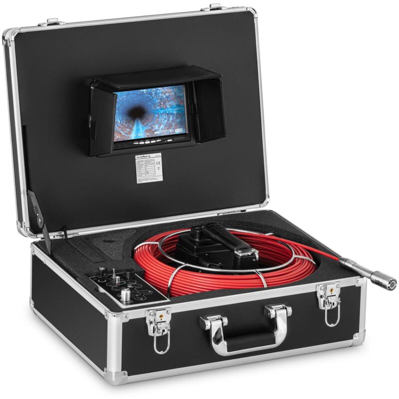 foto del prodotto telecamera endoscopica sonda per ispezione tubi con display e 12 led 30 m usb