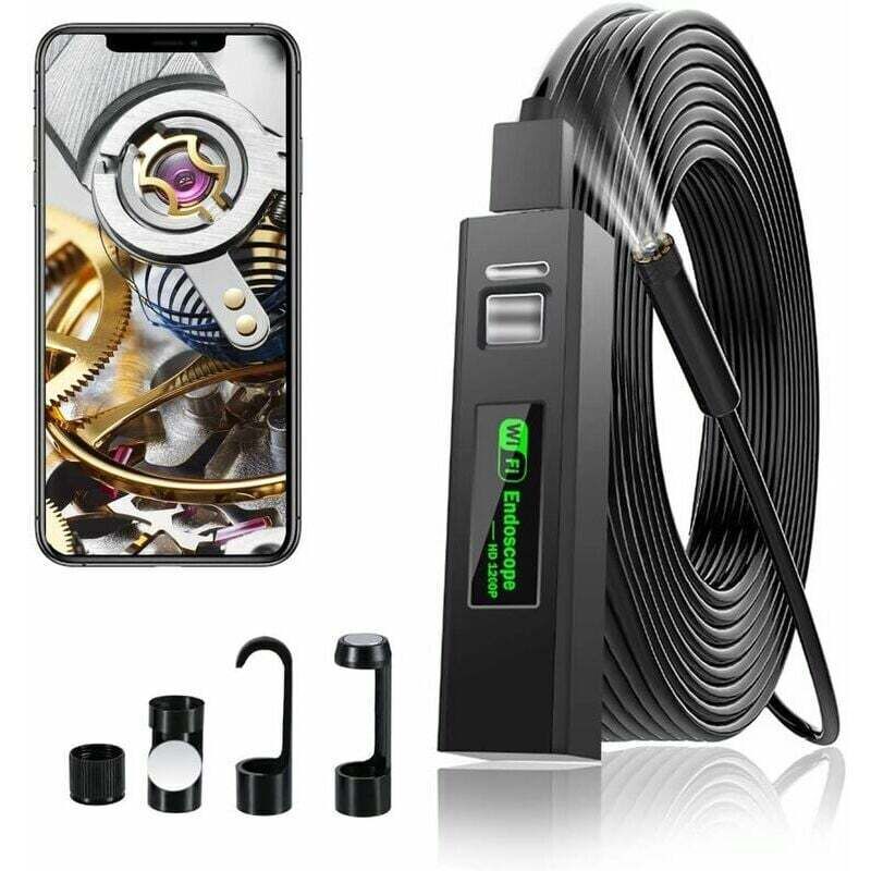 foto del prodotto telecamera endoscopica wifi 1200p hd telecamera per ispezione tubi con luce led per iphone telefono cellulare android windows mac tablet pc 