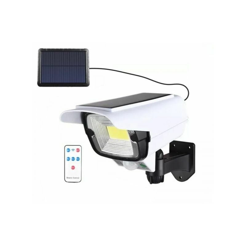 foto del prodotto telecamera finta pannello solare sensore di movimento faretto led smd jlp 2176a