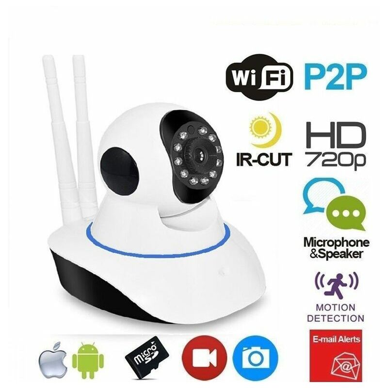 foto del prodotto telecamera ip camera hd 720p wireless led ir lan motorizzata wifi rete onvif