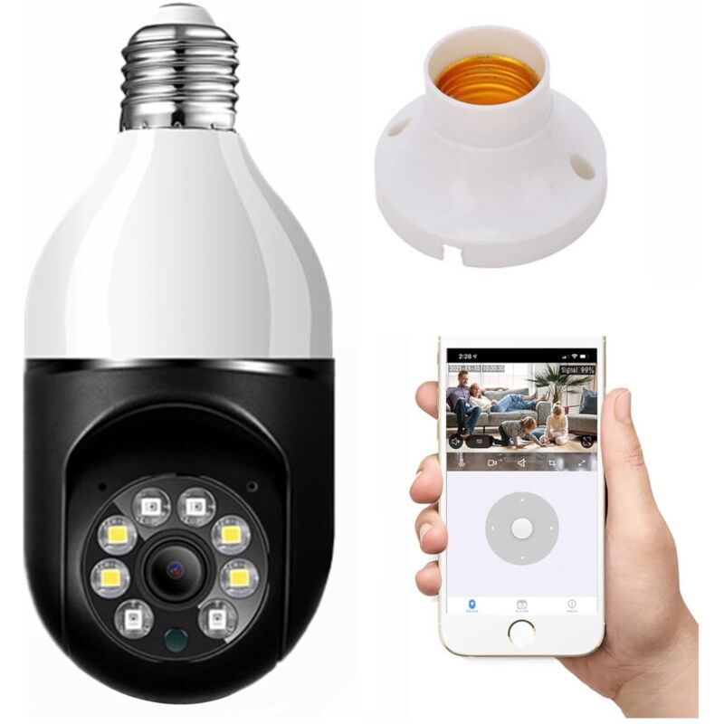 foto del prodotto telecamera ip lampadina da interno camera wifi e27 videosorveglianza jt9296