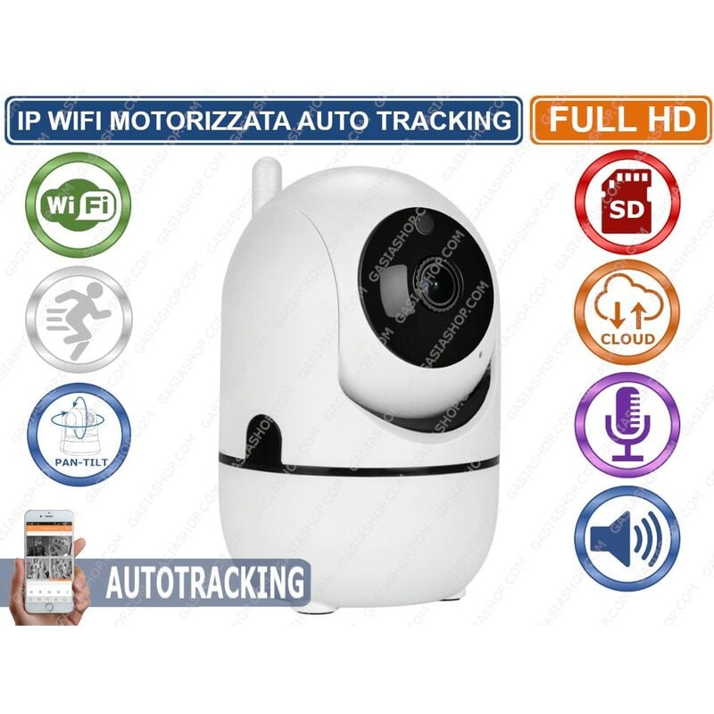 foto del prodotto telecamera ip motorizzata autotracking wireless wifi registra sd card cloud p2p