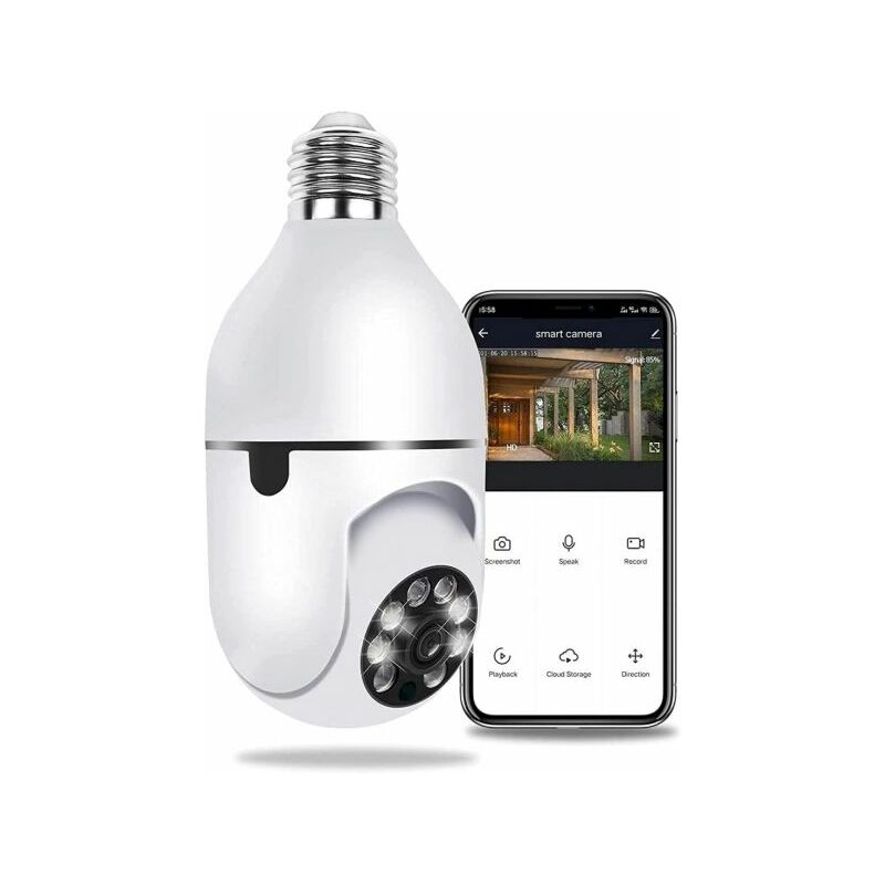 foto del prodotto telecamera ip ptz 360 gradi wireless motorizzata lampadina interno e27