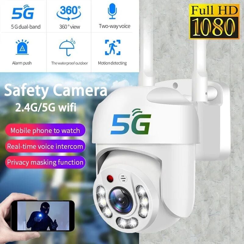 foto del prodotto telecamera ip wifi telecamere di sorveglianza hd 5g 200 w ptz ir visione notturna monitor umano esterno monitor di sicurezza cctv a colori video,