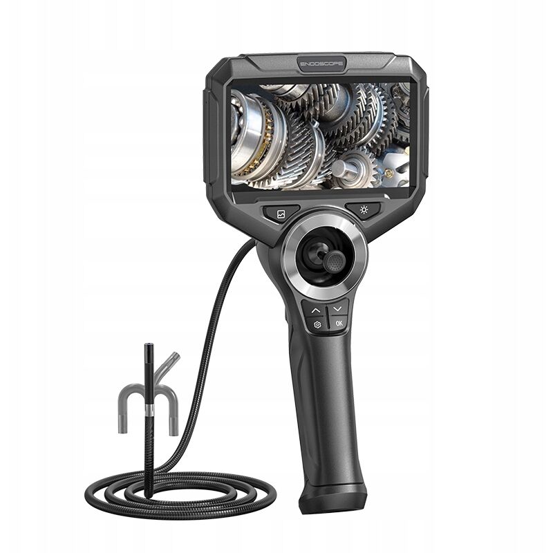 foto del prodotto telecamera per ispezione con testa rotante 720 endoscopio 5 fhd 2mp 1m schermo led