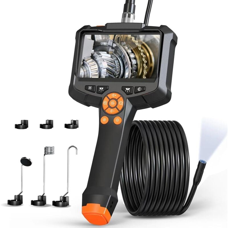 foto del prodotto telecamera per ispezione endoscopica, schermo ips da 4,3 pollici, telecamera per ispezione endoscopica digitale hd 1080p, telecamera portatile