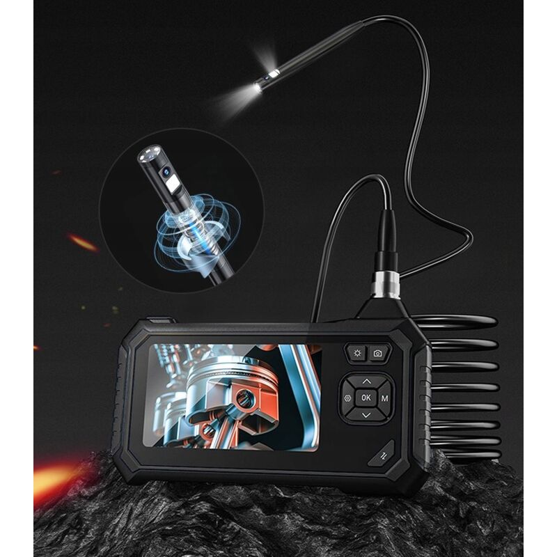 foto del prodotto telecamera per ispezione endoscopio split screen 8 led 32gb msd ip67 5m 5,5mm