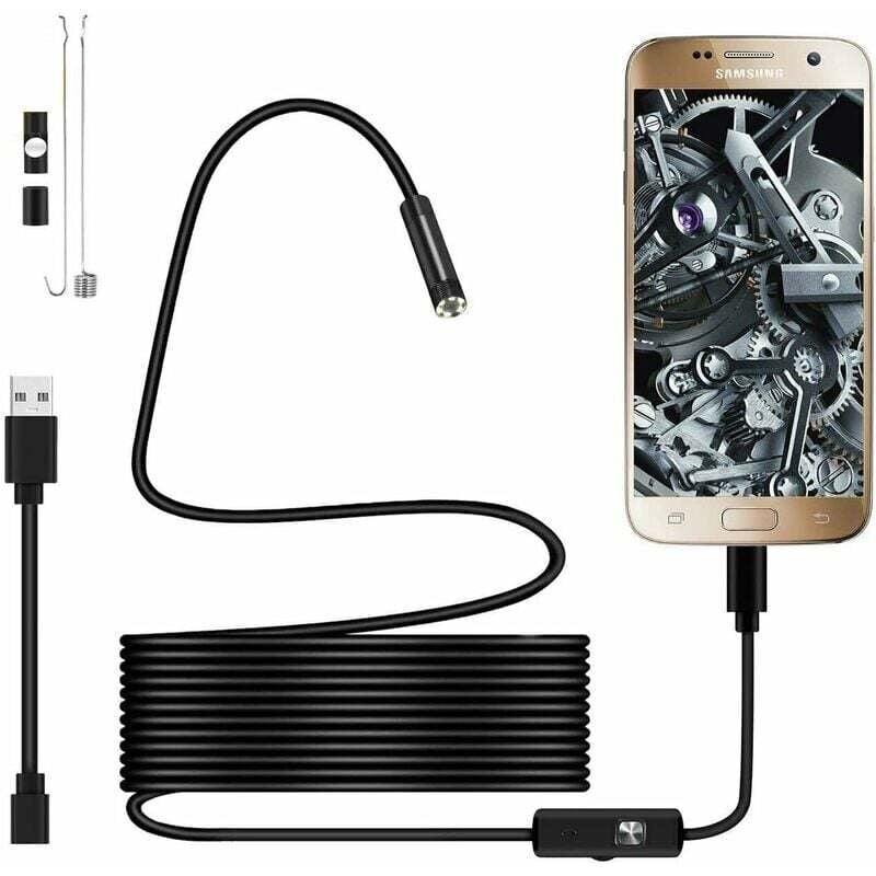 foto del prodotto telecamera per ispezione endoscopio usb 720p telecamera per endoscopio 5,5 mm ip67 telecamere per ispezione sonda impermeabile cavo semirigido da 1,5