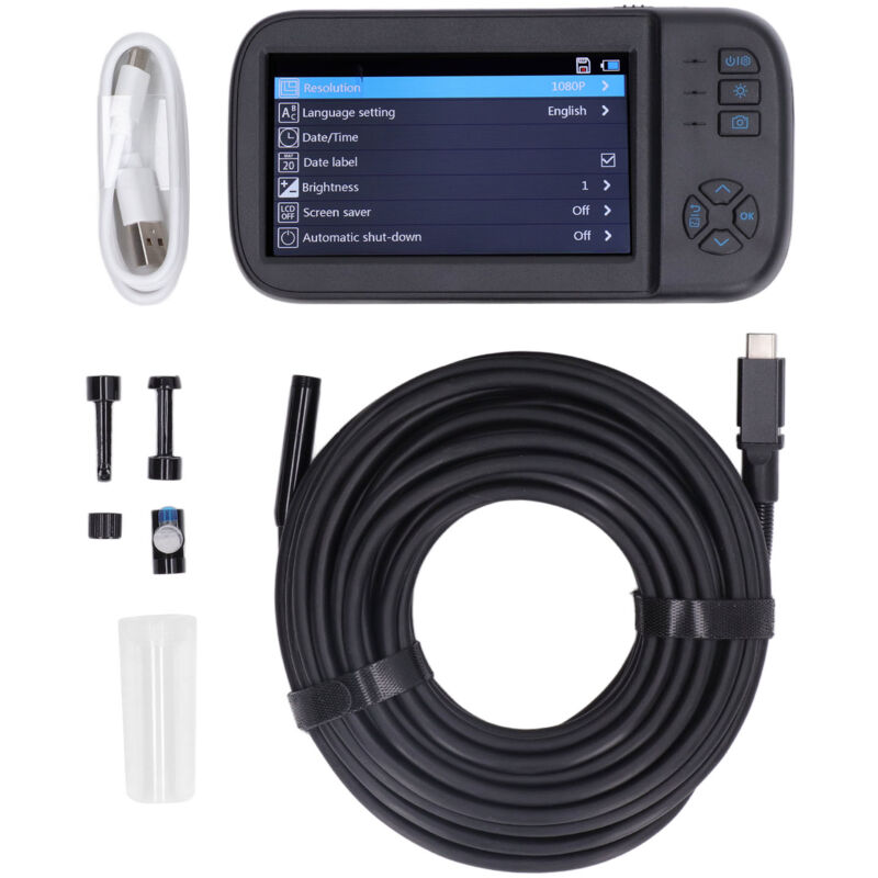 foto del prodotto telecamera per ispezione industriale con endoscopio per tubo con obiettivo da 8 mm, schermo ips, periscopio motore impermeabile