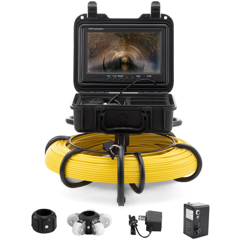 foto del prodotto telecamera per ispezione tubi 9 720p, cavo da 300 piedi, telecamera per fognatura mophorn