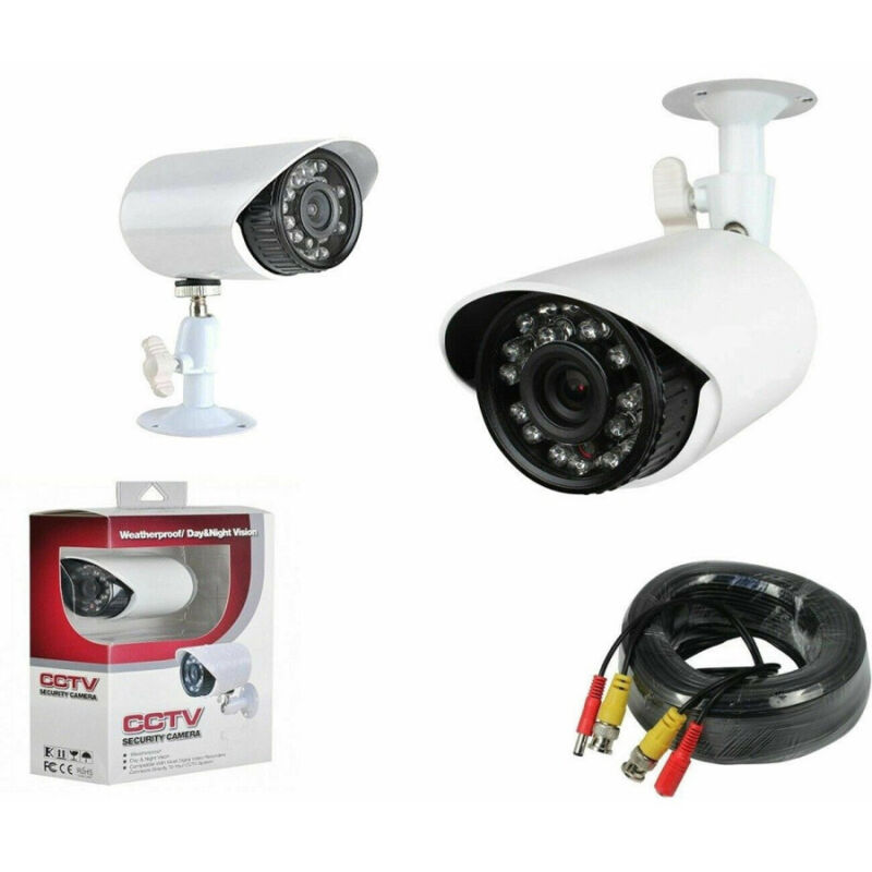 foto del prodotto telecamera per kit videosorveglianza waterproof 24 led 3,6mm infrarossi cavo 18m trade shop traesio