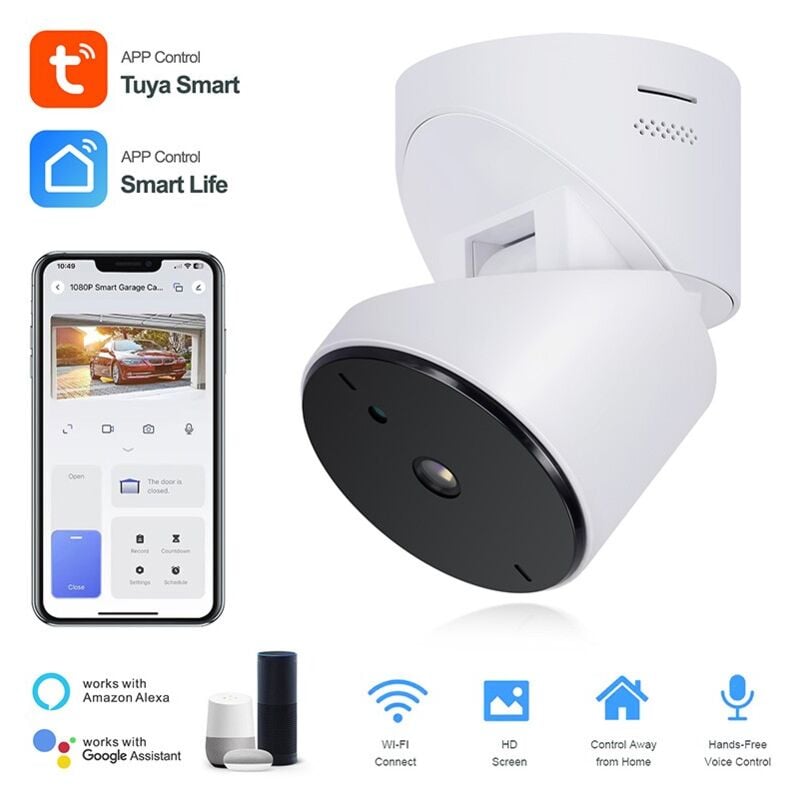 foto del prodotto telecamera smart wifi con rel per apertura garage tuya