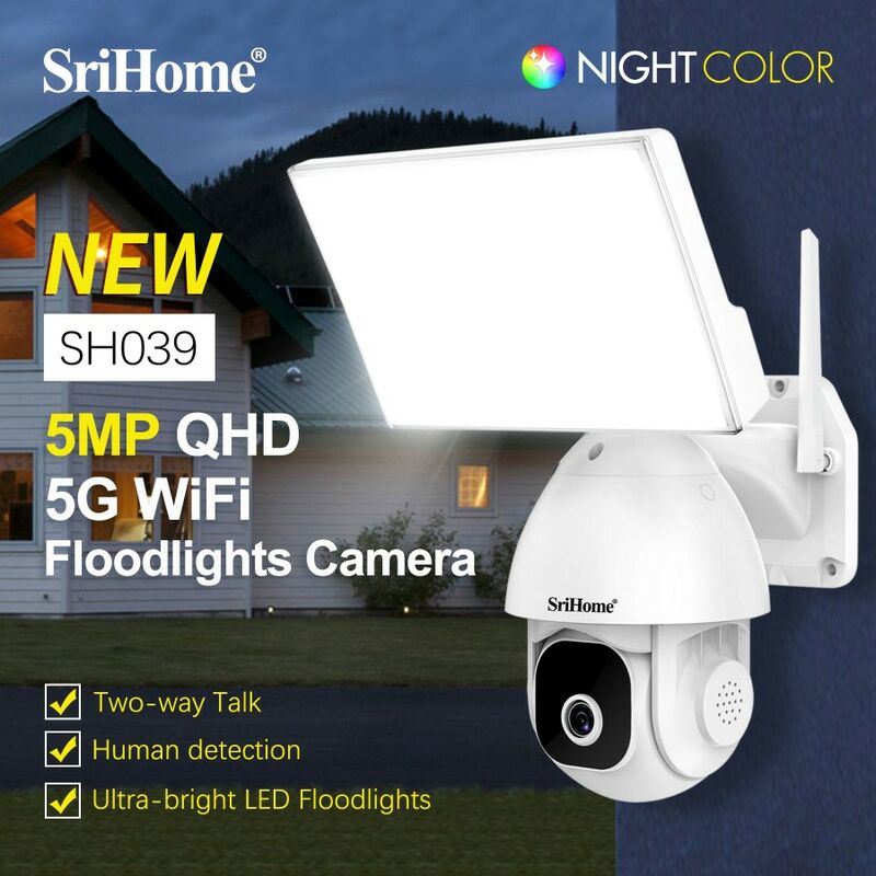 foto del prodotto telecamera wifi con starlight e hotspot ap integrati e slot per schede sd da 5 megapixel la sh039 srihome