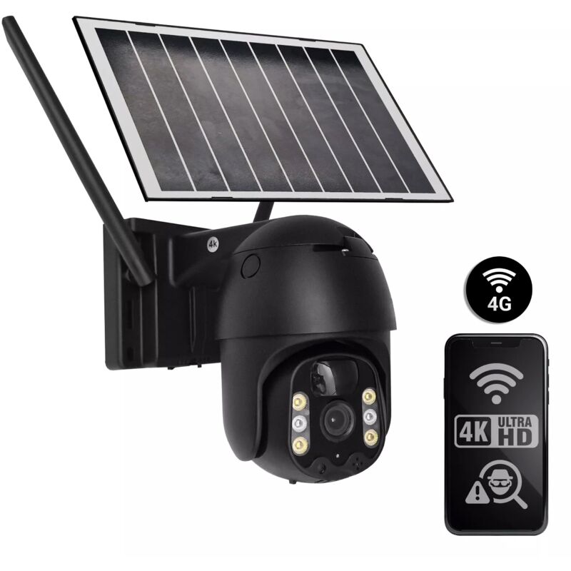 foto del prodotto telecamera wifi esterno solare visione notturna 4k, rilevamento pir, batteria 5000 mah, audio 2 vie, impermeabile ip66 maka