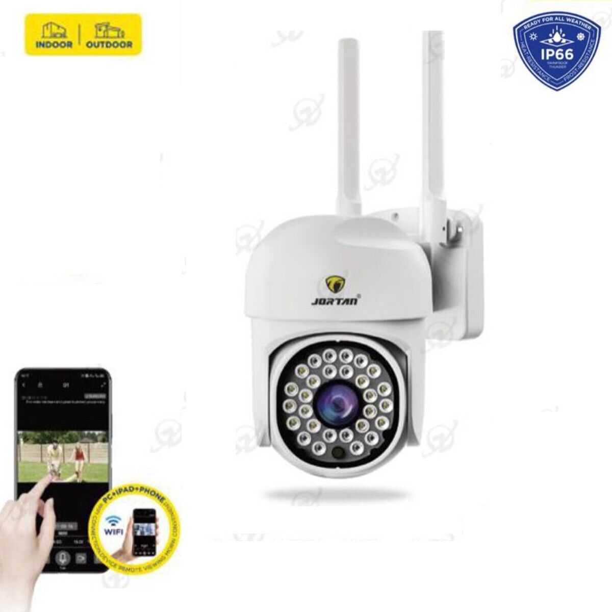 foto del prodotto telecamera wifi ip motorizzata 2 antenne 1080p camera visione notturna jt 8161