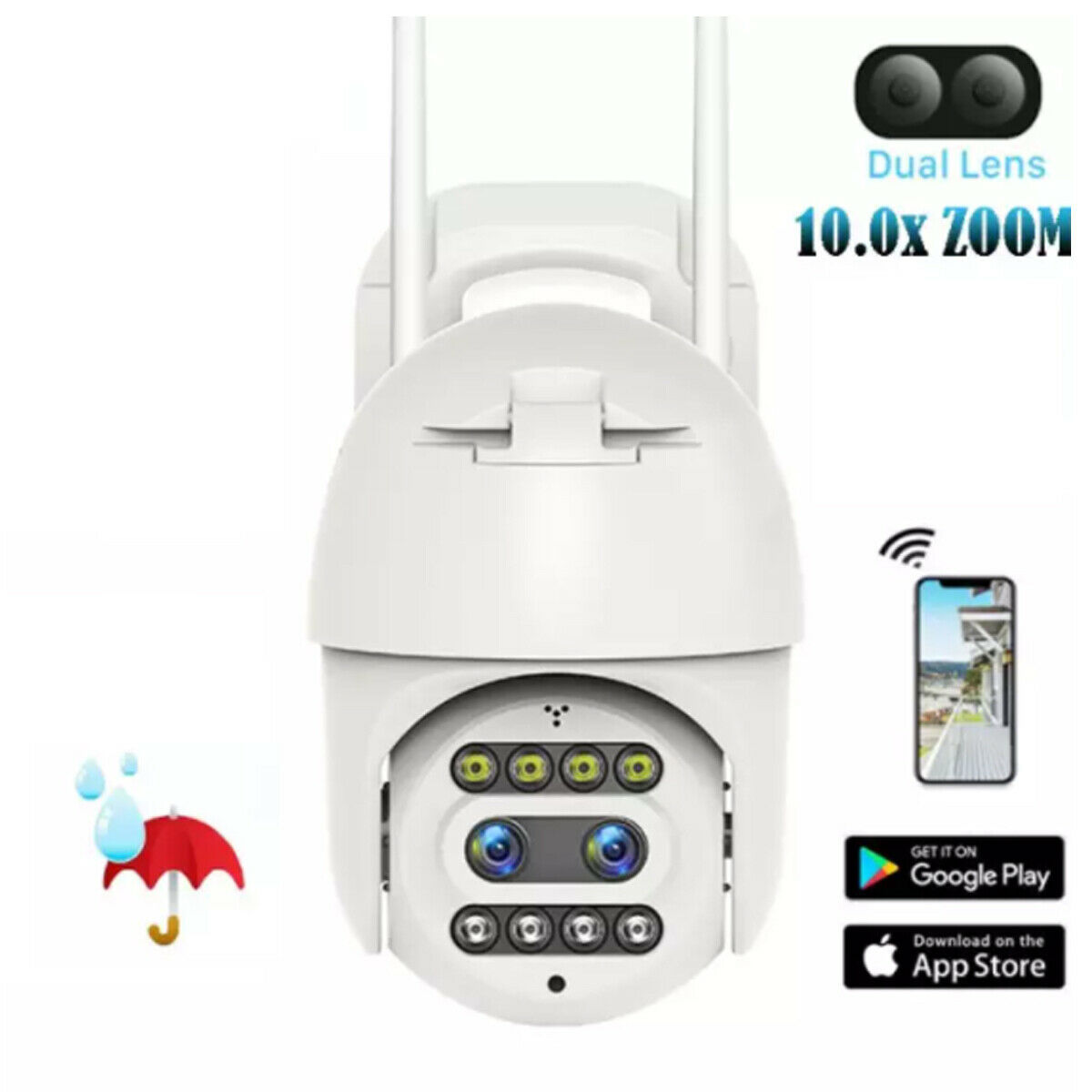 foto del prodotto telecamera wireless wifi ip ptz motorizzata zoom 10x visione notturna autotracking humanoid full color sd q s2000
