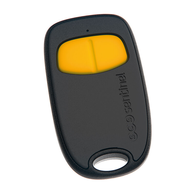 foto del prodotto telecomando a 2 canali, prodotti in francia, 40 metri in campo libero, simplycontrol giallo, aam0130 scs sentinel