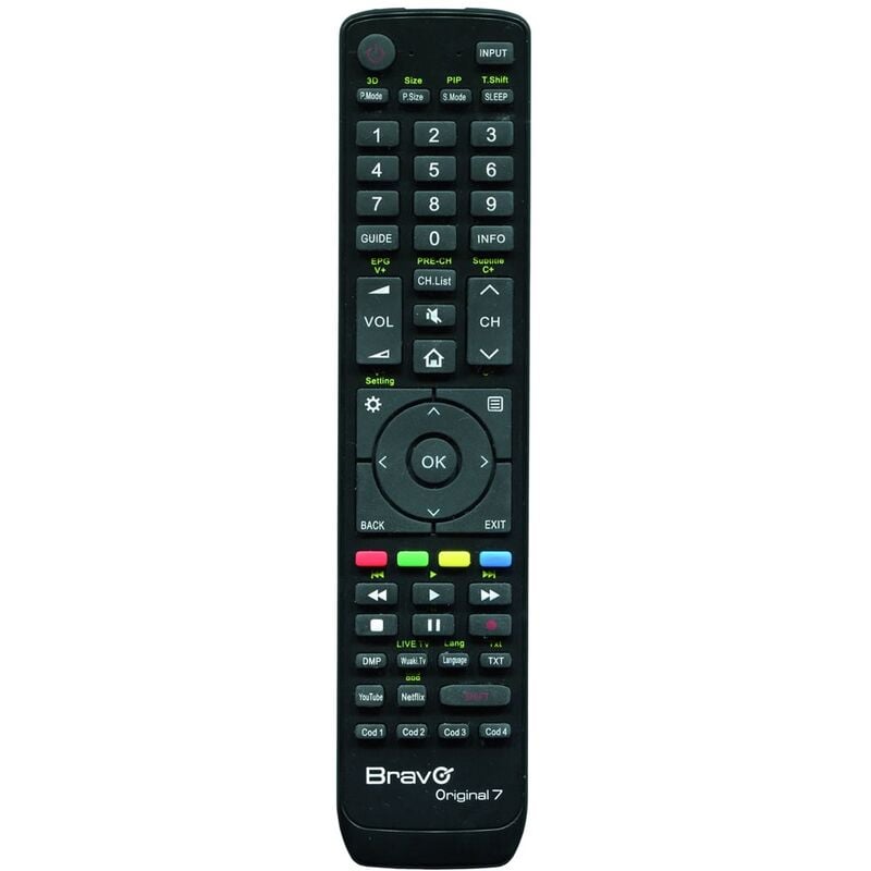 foto del prodotto telecomando bravo original 7 per tv hi sense nero mod. 90202053