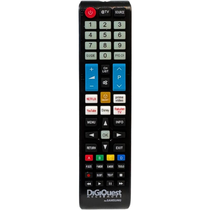 immagine 0 del prodotto telecomando compatibile con tutti i modelli tv a marchio samsung tv, lcd, led, plasma e 4k, tasti fluorescenti e dedicati alle piattaforme streaming,